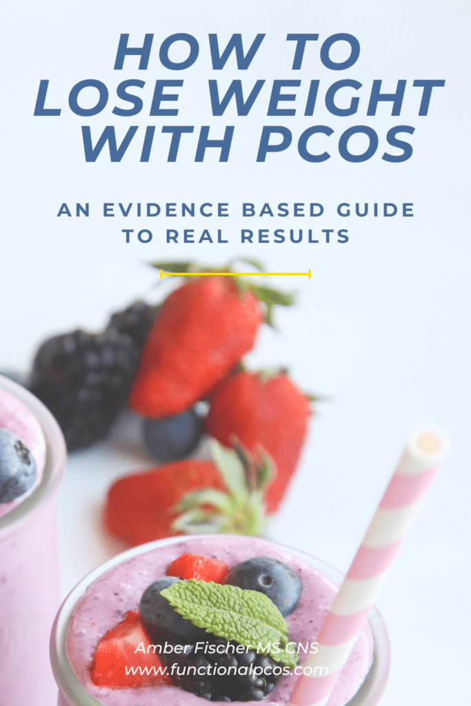 pinterest graphic of weight loss for pcos evidence based strategies and weight loss guide