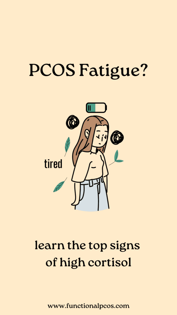 pcos fatigue top signs of high cortisol in pcos graphic